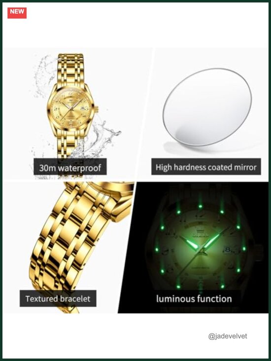 Women\'s Stainless Steel Watch with Luminous Date Feature main image 5